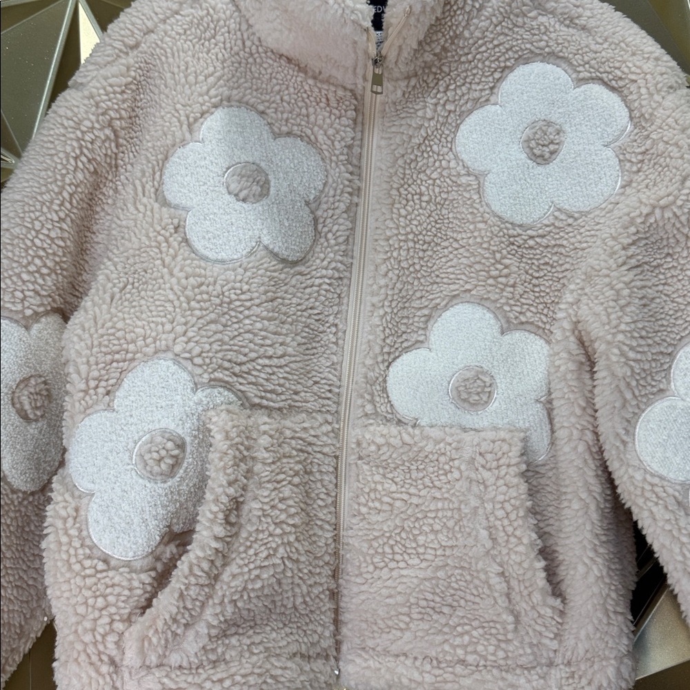 Mark Edwards Studio Cozy Cream Floral Teddy Sherpa Jacket - Picture 3 of 10